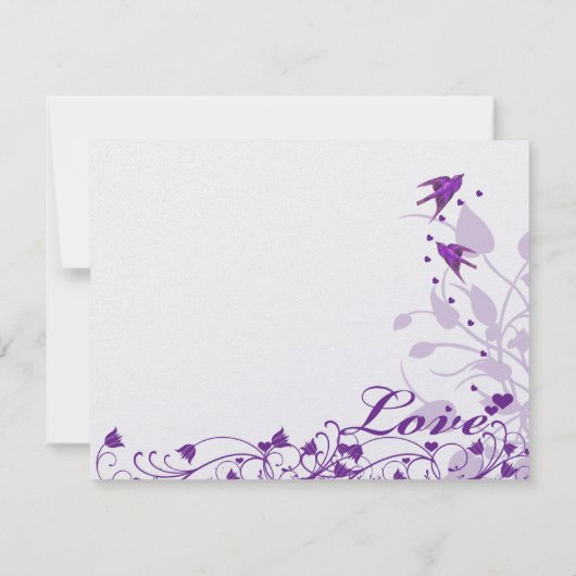  Paarse vogelsoorten harten weduwschap RSVP (Achterkant)