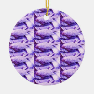 Paarse vogelstandbeelden keramisch ornament