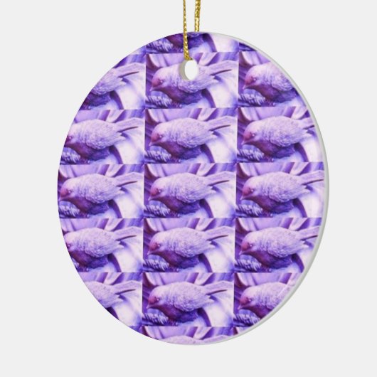 Paarse vogelstandbeelden keramisch ornament (Links)