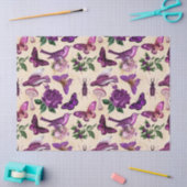 Paarse vogelvliegen en paddenstoelen ontkoppelen tissuepapier (Craft)