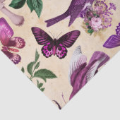 Paarse vogelvliegen en paddenstoelen ontkoppelen tissuepapier (Detail)