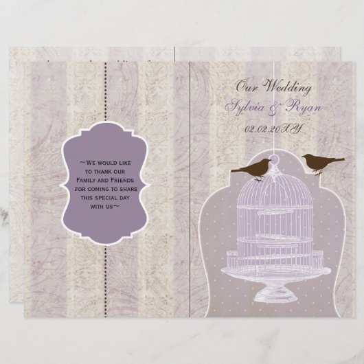 paarse vogelvogelvogelvogelgeboorte met een tweele (Voorkant / Achterkant)