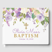 Paarse volken Meisje Paars en Goud Baptisme Gastenboek (Voorkant)