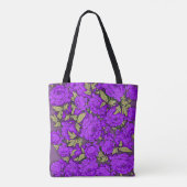 Paarse volken met goudbladeren tote bag (Achterkant)