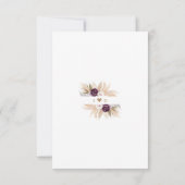 Paarse volken Witte Orchidee Pampas Grass Wedding Save The Date (Achterkant)