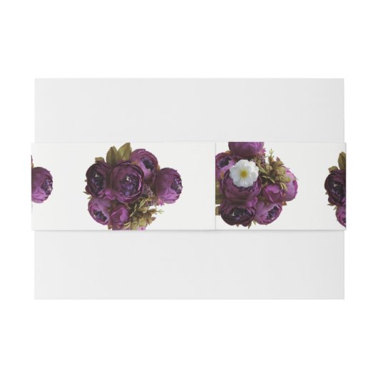 Paarse volken, witte rozen bruiloft, aangepast uitnodigingen wikkel (Achterkant Voorbeeld)
