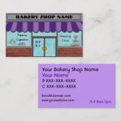 Paarse volledig aanpasbare bakkerijkaarten visitekaartje (Voorkant / Achterkant)