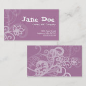 Paarse volledige grootte visitekaartje (Voorkant / Achterkant)