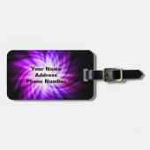 Paarse volleybal bagagelabel (Voorkant horizontaal)