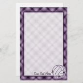 Paarse volleybal briefpapier (Voorkant / Achterkant)