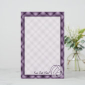 Paarse volleybal briefpapier (Staand voorkant)