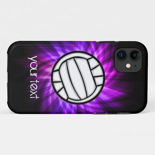 Paarse volleybal Case-Mate iPhone case (Achterkant (horizontaal))