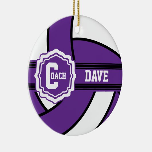 Paarse volleybal | Coach Keramisch Ornament (Rechts)