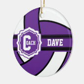 Paarse volleybal | Coach Keramisch Ornament (Links)