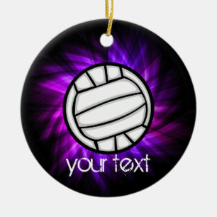 Paarse volleybal keramisch ornament