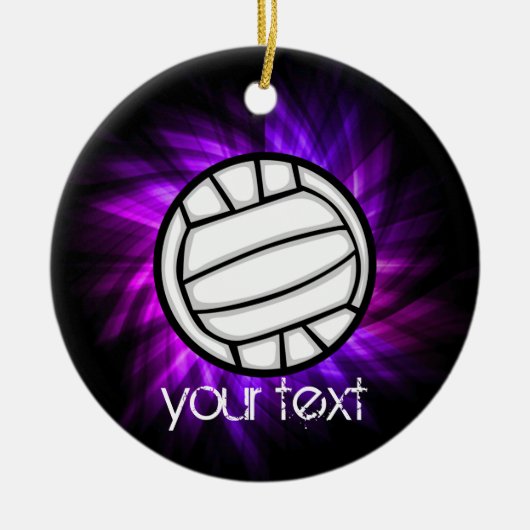 Paarse volleybal keramisch ornament (Voorkant)