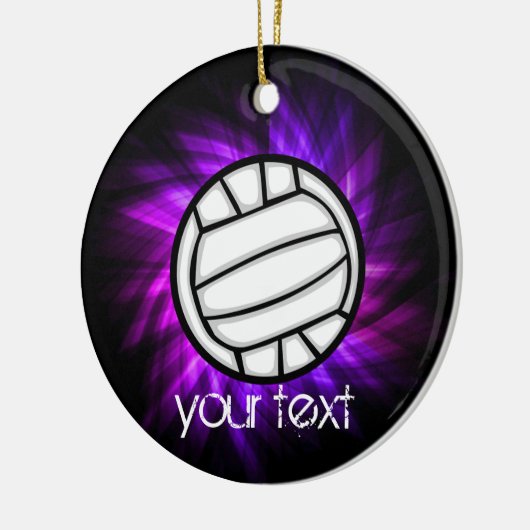 Paarse volleybal keramisch ornament (Links)