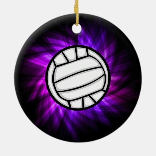 Paarse volleybal keramisch ornament (Achterkant)