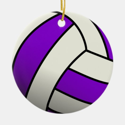 Paarse volleybal keramisch ornament (Voorkant)