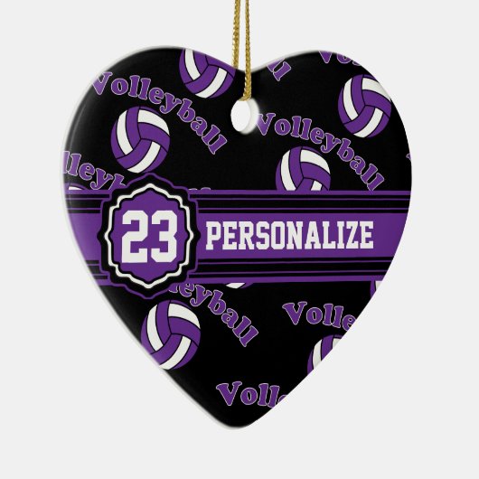 Paarse volleybal keramisch ornament (Rechts)