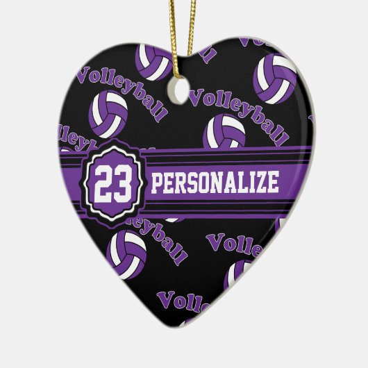 Paarse volleybal keramisch ornament (Links)