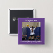 Paarse Volleybal mam foto Vierkante Button 5,1 Cm (Voorkant /achterkant)