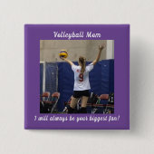 Paarse Volleybal mam foto Vierkante Button 5,1 Cm (Voorkant)