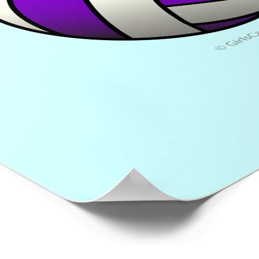 Paarse volleybal poster (Hoek)