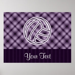 Paarse volleybal poster