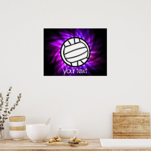 Paarse volleybal poster (Keuken)