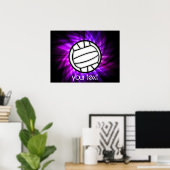 Paarse volleybal poster (Thuiskantoor)