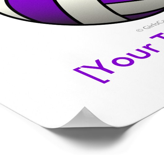 Paarse volleybal poster (Hoek)