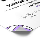 Paarse Volleybal, prijs voor beste spelersherkenni Poster (Hoek)