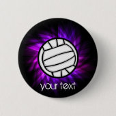 Paarse volleybal ronde button 5,7 cm (Voorkant)