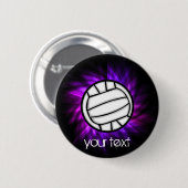 Paarse volleybal ronde button 5,7 cm (Voorkant /achterkant)