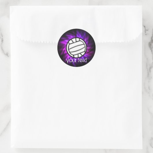 Paarse volleybal ronde sticker (Tas)