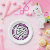 Paarse volleyball Birthday Paper Party Papieren Bordje (Feest)