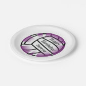 Paarse volleyball Birthday Paper Party Papieren Bordje (Gekanteld)