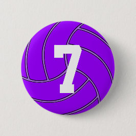 Paarse volleyball Jersey Number of Initiaal Pin Ronde Button 5,7 Cm