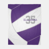 paarse volleybalmeisjes of -jongens, gepersonalise fleece deken (Voorkant)