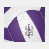 paarse volleybalmeisjes of -jongens, gepersonalise fleece deken (Voorkant (Horizontaal))