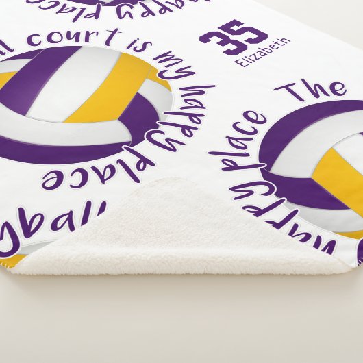 paarse volleybalrechtbank gelukkig plaats sherpa deken (3/4)