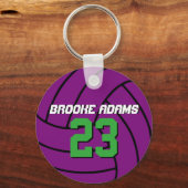 Paarse volleybalsportteam Athletes Sleutelhanger (Voorkant)