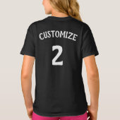 Paarse volleybalteam voor meisjes, speler en numme t-shirt (Achterkant)