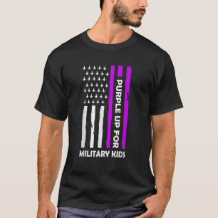 Paarse voor de Kinder militairen van het kindje T-shirt