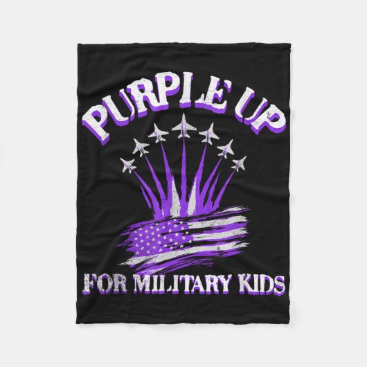 Paarse voor Kinder dag Amerikaanse kinderen Fleece Deken (Voorkant)