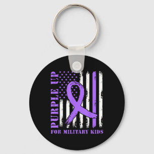Paarse voor Kinder US Flag Military Child Sleutelhanger