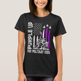 Paarse voor Kinder vlag Militair Kind Mo T-shirt