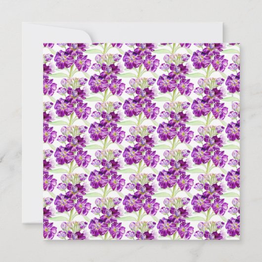 Paarse voorraad bloemen art bruiloft wijzig de dat kaart (Achterkant)