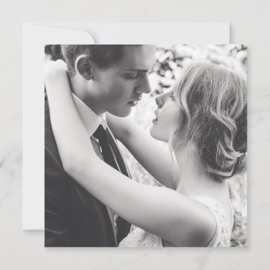 Paarse voorraad bloemen waterverf en foto bruiloft kaart (Achterkant)